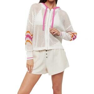 NEW WISPR wave pointelle hoodie in ice water/dragonfruit